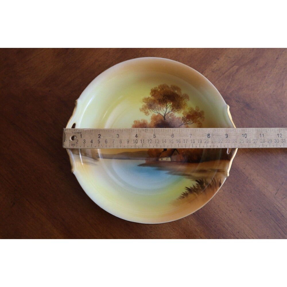 Vtg Noritake China Tree In The Meadow Round Serving Bowl 9.5" Handles Pasta Vege - Picture 4 of 13